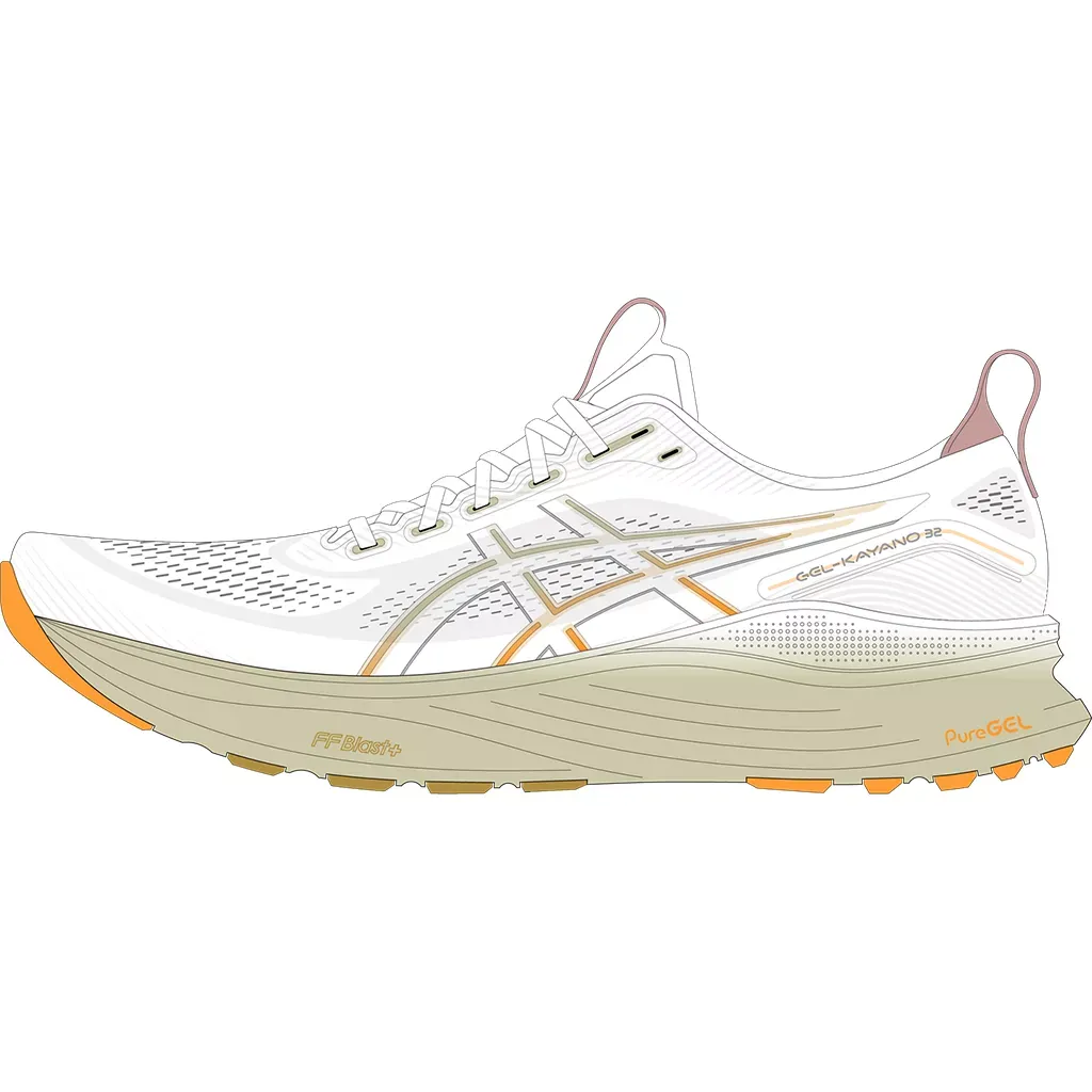 Asics Men's GEL-KAYANO 32 WHITE/ORANGE GLOW