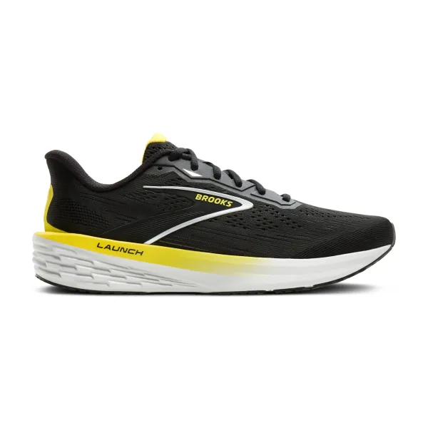 BROOKS Men's Launch 12 007 Black/Cyber Yellow/Oyster