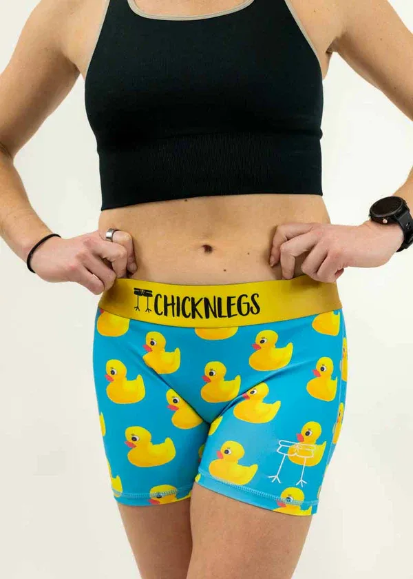 Chicknlegs Women's Chicknlegs 3" Compression Shorts Rubber Ducky