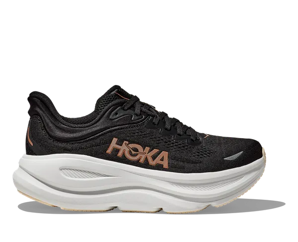 HOKA Women's BONDI 9 BLACK / ROSE GOLD